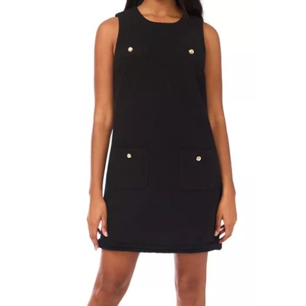 NWT CeCe Dresses Women's Sleeveless Mini Dress Rich Black XL $169